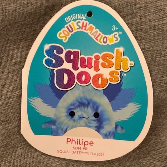 Squishdoo 14" Philipe the Axolotl - 2022 Squishmallow release - NWT New with Tag - Picture 3 of 5